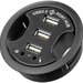 Hub USB 2.0 cu 3 porturi + audio, montabil in birou, negru Goobay